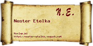 Nester Etelka névjegykártya